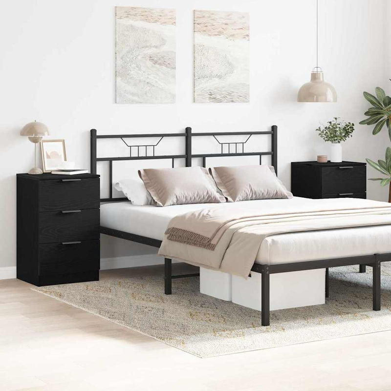 Dulap de noapte 2 buc. Stejar Negru 40 x 65 x 65 cm