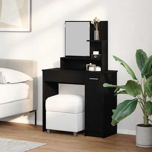 Masă de Machiaj Stejar Negru 86,5 x 35 x 136 cm Lemn prelucrat
