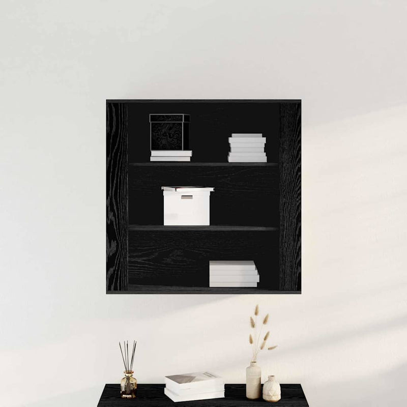 Dulap de perete Stejar Negru 80 x 33 x 80 cm Lemn prelucrat