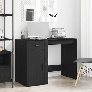 Birou Stejar Negru 100 x 49 x 74 cm Lemn prelucrat