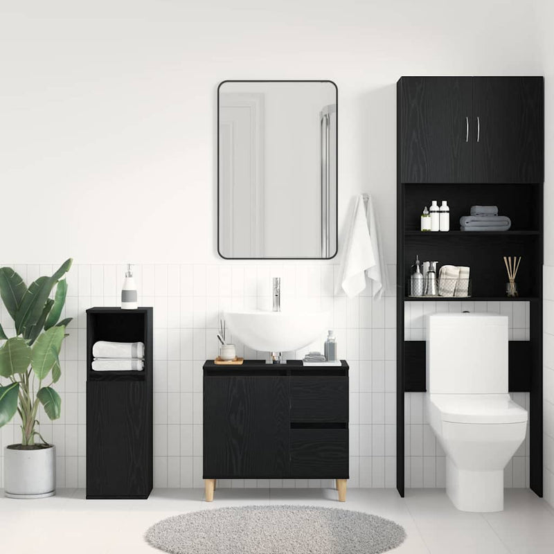 Dulap de Baie Stejar Negru 65 x 33 x 60 cm Lemn prelucrat