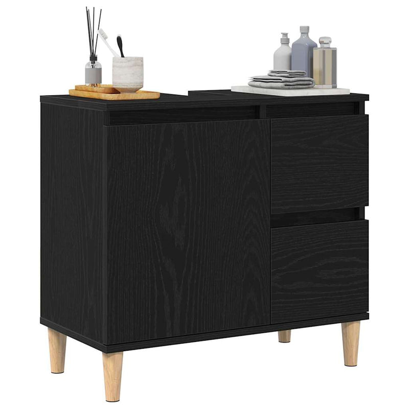 Dulap de Baie Stejar Negru 65 x 33 x 60 cm Lemn prelucrat
