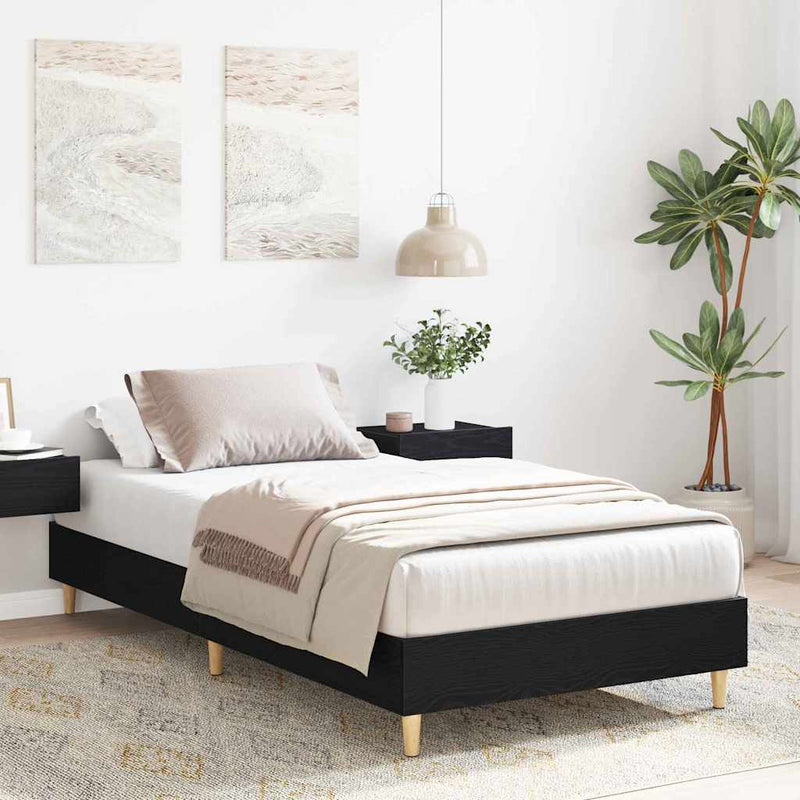 Cadru de pat Stejar Negru 193 x 78 x 25 cm Lemn prelucrat