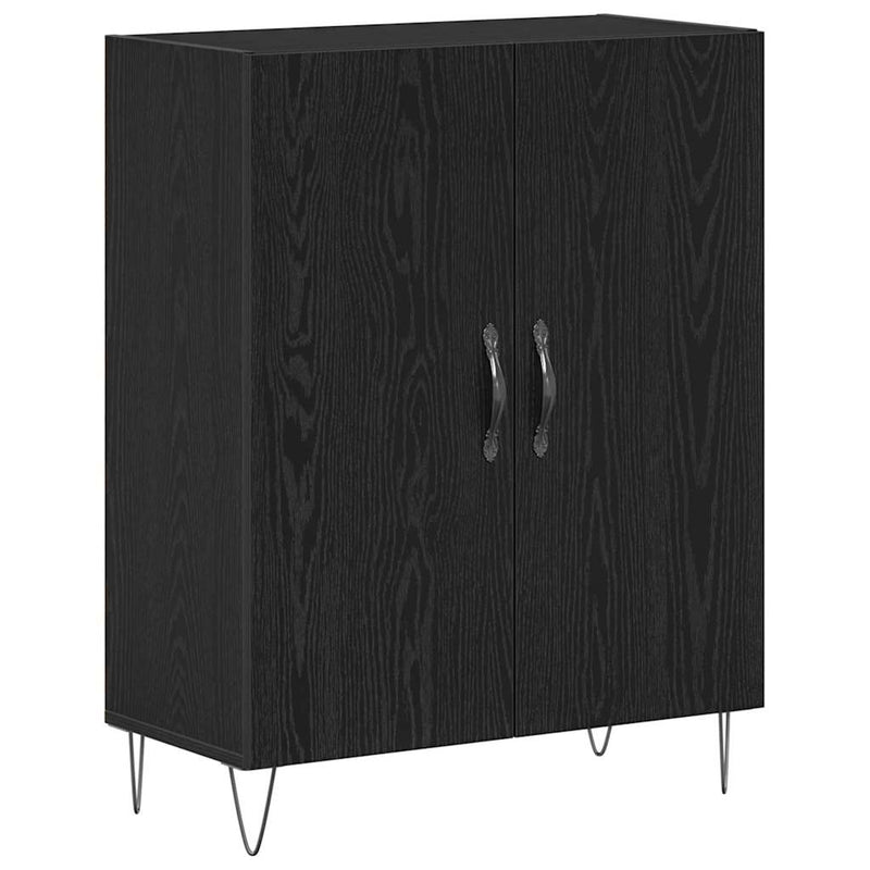 Bufet Stejar Negru 69,5 x 34 x 90 cm Lemn prelucrat
