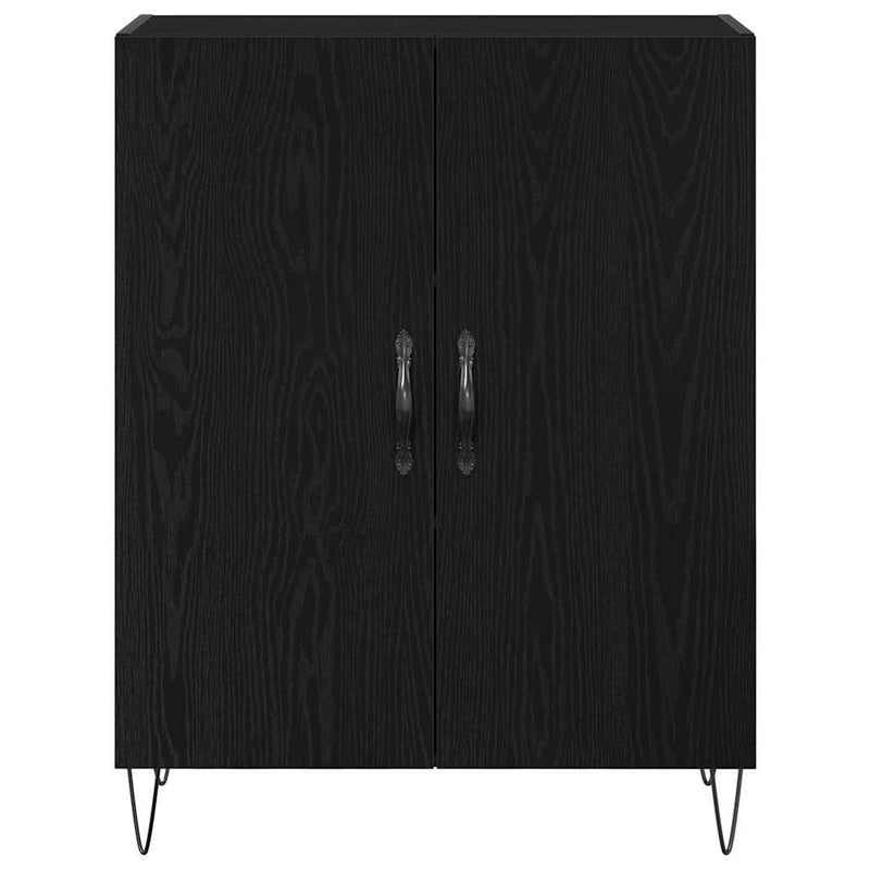 Bufet Stejar Negru 69,5 x 34 x 90 cm Lemn prelucrat