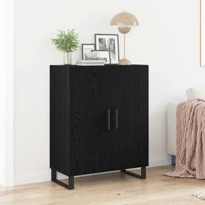 Bufet Stejar Negru 69,5 x 34 x 90 cm Lemn prelucrat