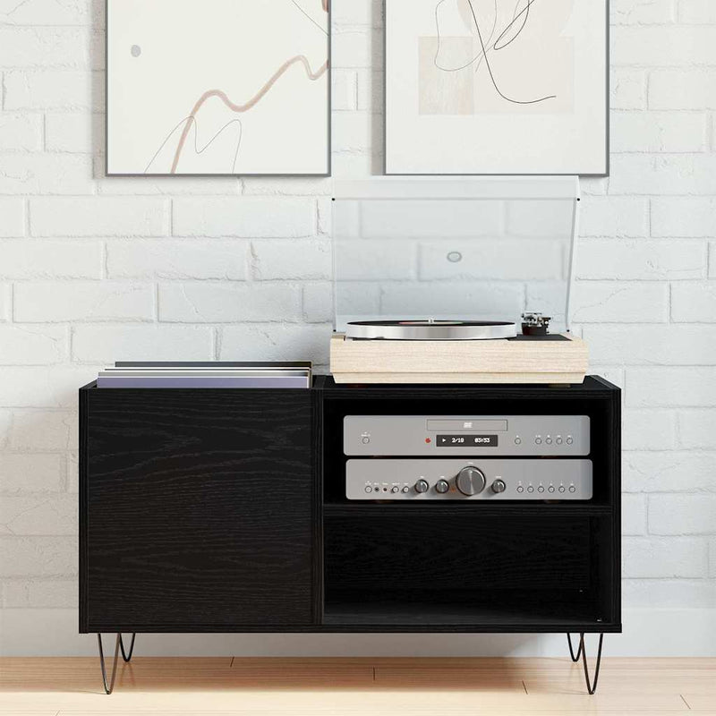 Dulap pentru discuri de vinil Stejar Negru 85 x 38 x 48 cm
