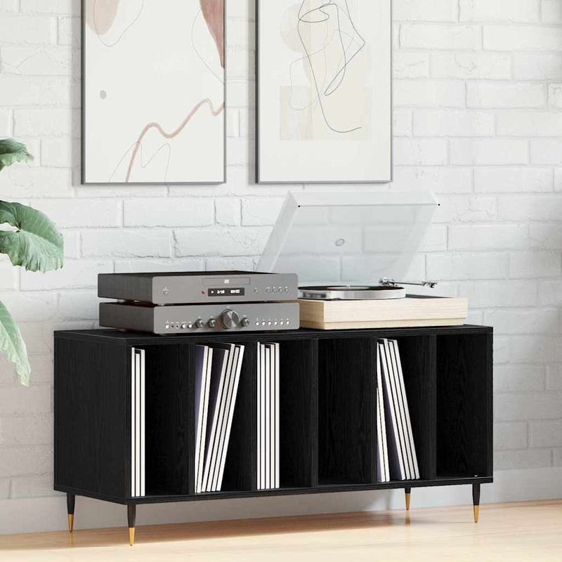 Dulap pentru discuri de vinil Stejar Negru 100 x 38 x 48 cm