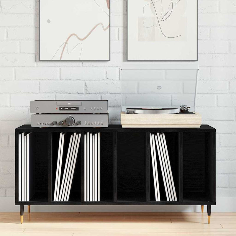 Dulap pentru discuri de vinil Stejar Negru 100 x 38 x 48 cm