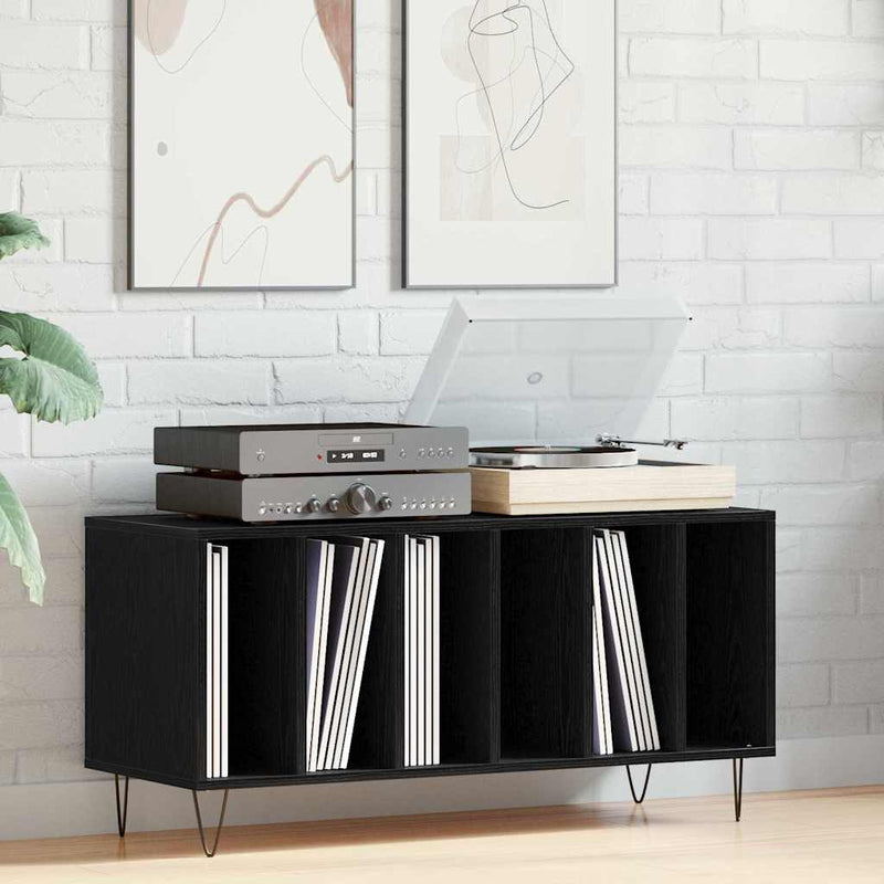 Dulap pentru discuri de vinil Stejar Negru 100 x 38 x 48 cm