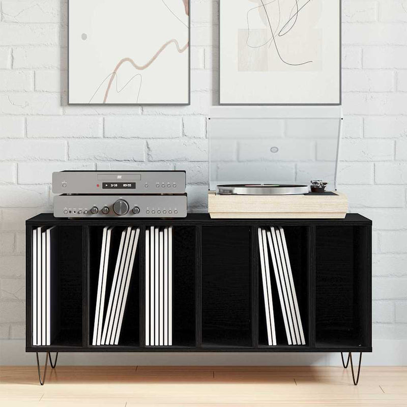 Dulap pentru discuri de vinil Stejar Negru 100 x 38 x 48 cm