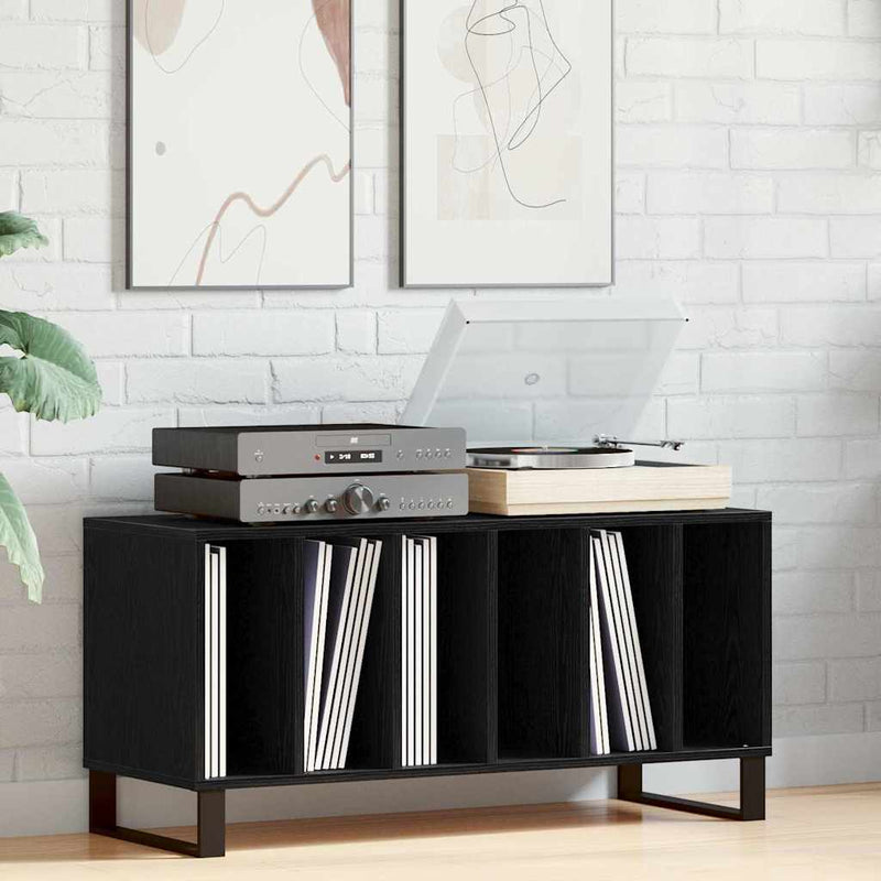 Dulap pentru discuri de vinil Stejar Negru 100 x 38 x 48 cm
