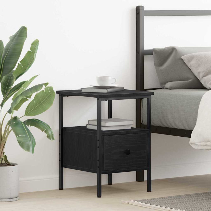 Dulap de noapte Stejar Negru 34 x 36 x 50 cm Lemn prelucrat