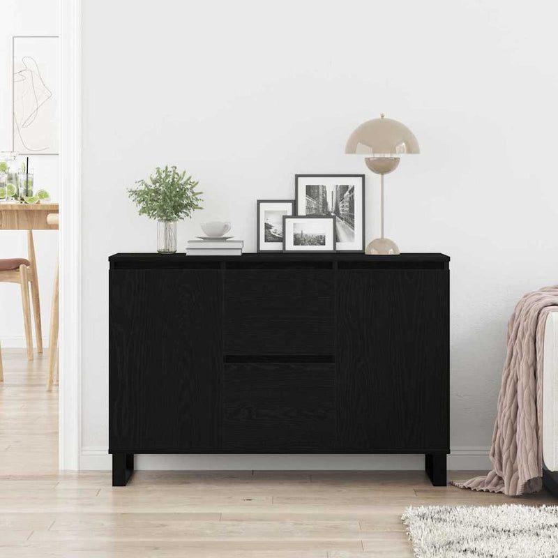 Bufet Stejar Negru 101,5 x 35 x 70 cm Lemn prelucrat