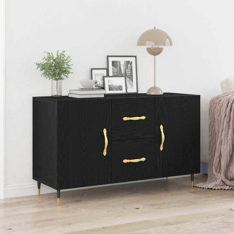 Bufet Stejar Negru 100 x 36 x 60 cm Lemn prelucrat