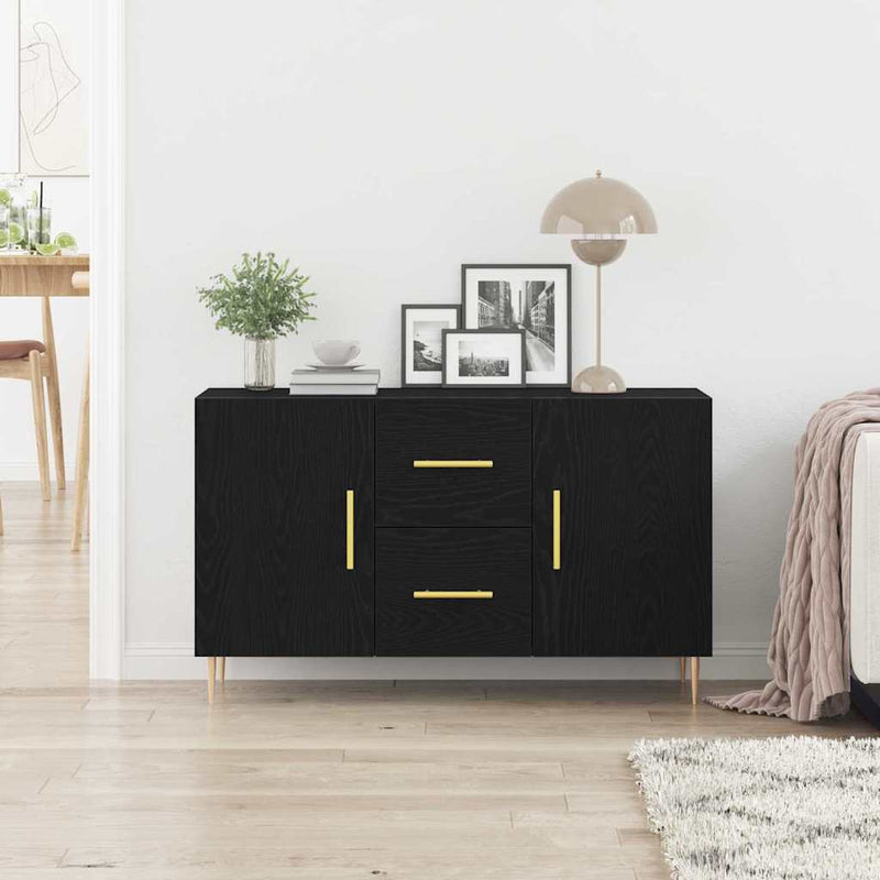 Bufet Stejar Negru 100 x 36 x 60 cm Lemn prelucrat