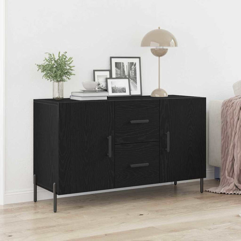 Bufet Stejar Negru 100 x 36 x 60 cm Lemn prelucrat