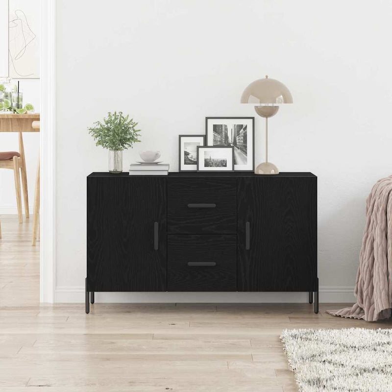 Bufet Stejar Negru 100 x 36 x 60 cm Lemn prelucrat