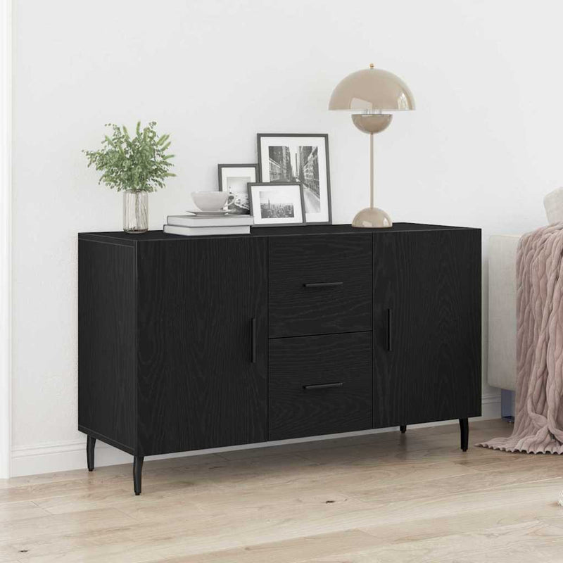 Bufet Stejar Negru 100 x 36 x 60 cm Lemn prelucrat