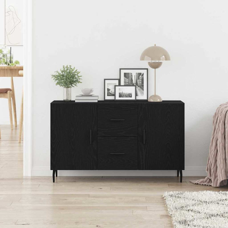 Bufet Stejar Negru 100 x 36 x 60 cm Lemn prelucrat