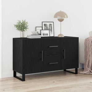 Bufet Stejar Negru 100 x 36 x 60 cm Lemn prelucrat