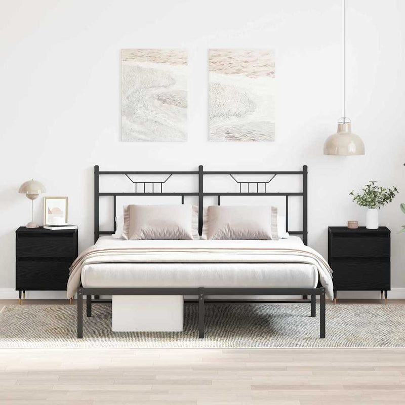 Dulap de noapte 2 buc. Stejar Negru 40 x 35 x 50 cm