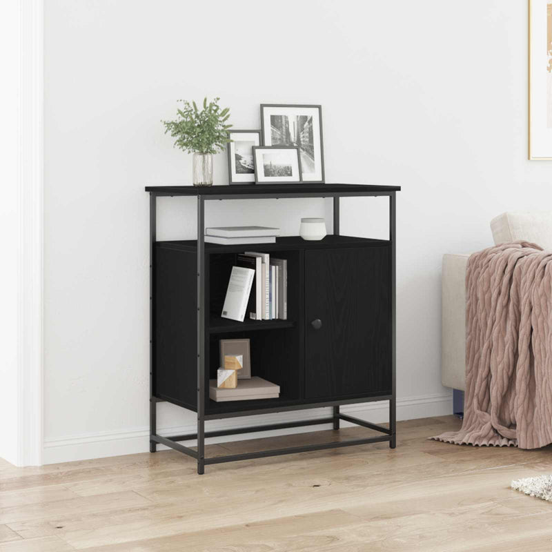 Bufet Stejar Negru 69 x 35 x 80 cm Lemn prelucrat