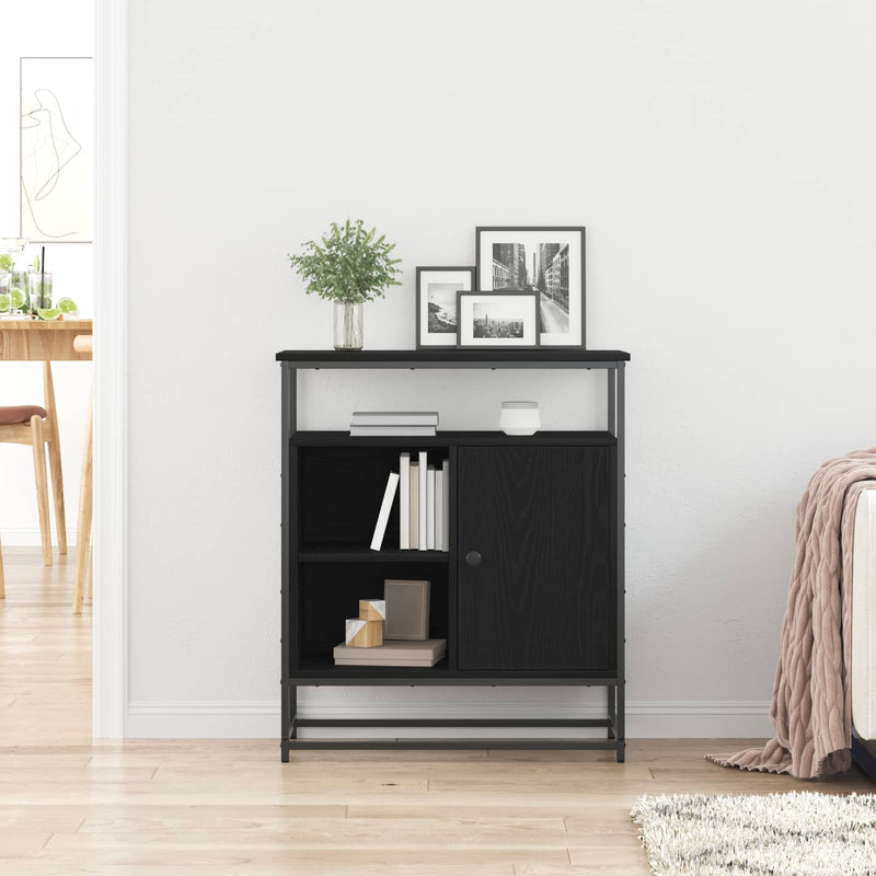Bufet Stejar Negru 69 x 35 x 80 cm Lemn prelucrat