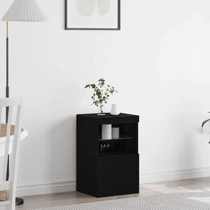 Bufet LED Stejar Negru 41 x 37 x 67 cm Lemn prelucrat