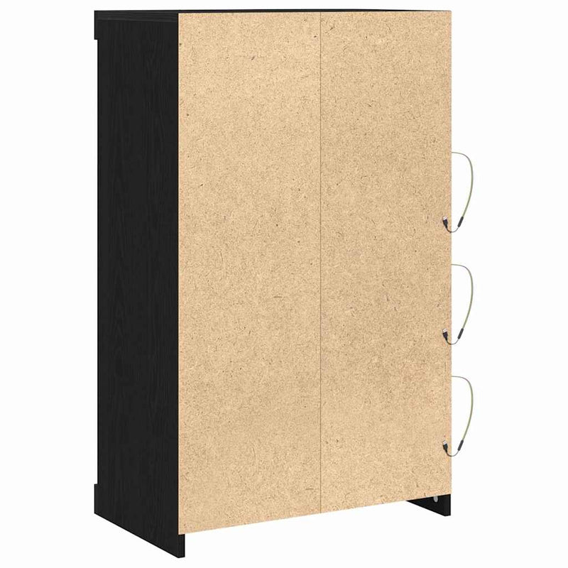 Bufet LED Stejar Negru 60,5 x 37 x 100 cm Lemn prelucrat