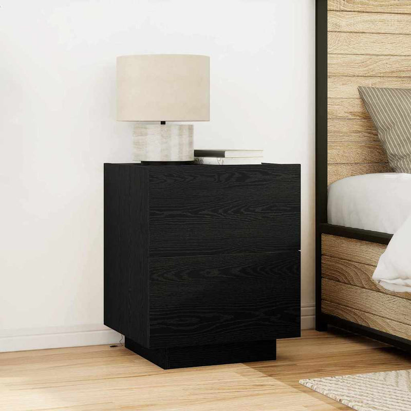 Dulap de noapte 2 buc. Stejar Negru 45 x 40 x 55 cm