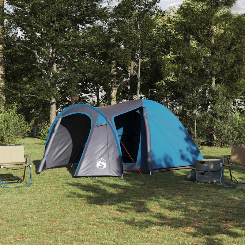 Cort cu dome Dom cu acoperiș albastru 384 x 254 x 170 cm