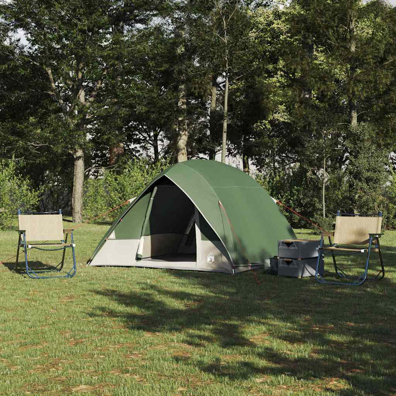 Cort de Camping 4 persoană Rezistent la apă Verde tafta