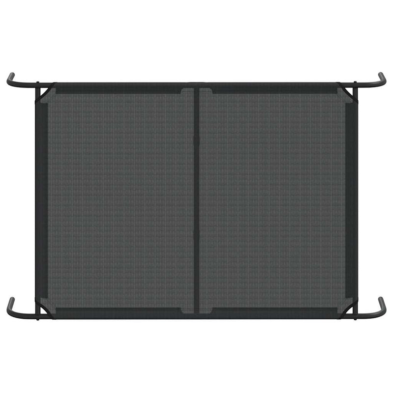 Pat înălțat pentru câini negru 130x80x20 cm Textilenă și oțel