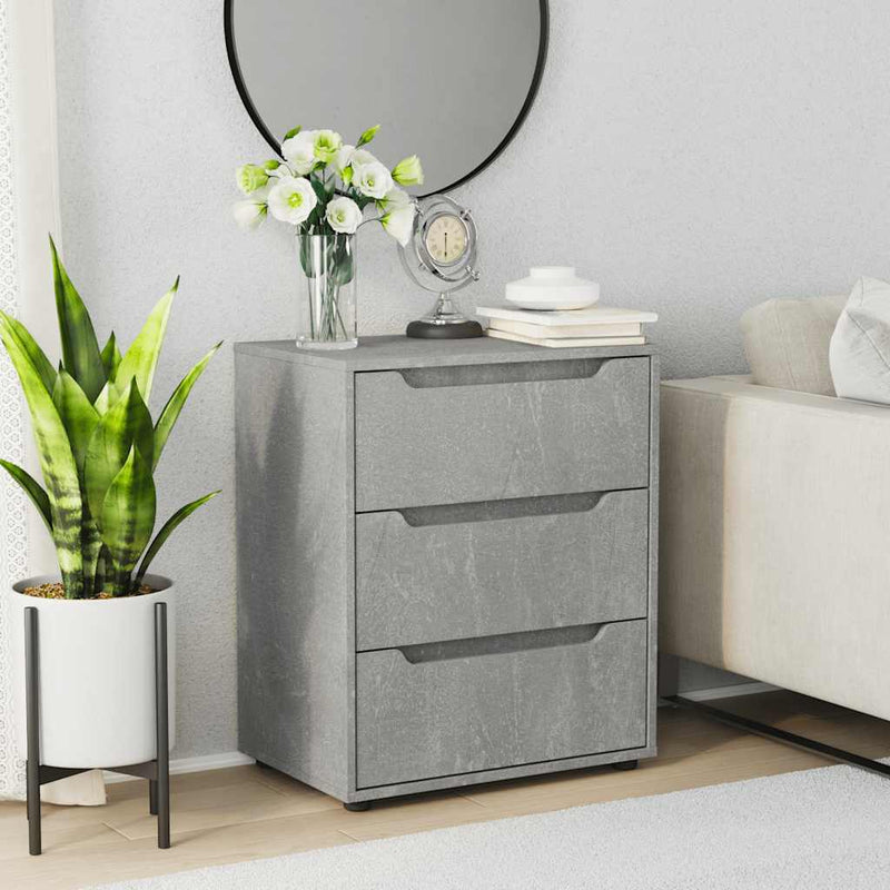 Bufetă „VISNES” Gri beton 60x40x73 cm Lemn prelucrat
