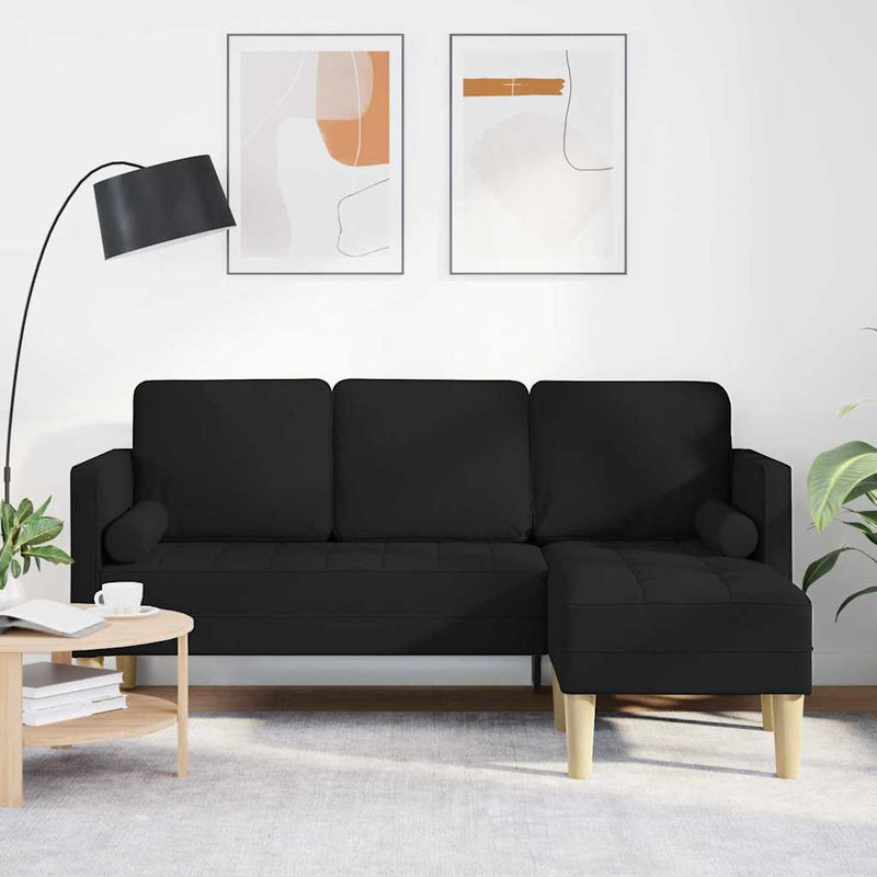 Set de canapea Negru 173 x 131 x 67 cm Poliester