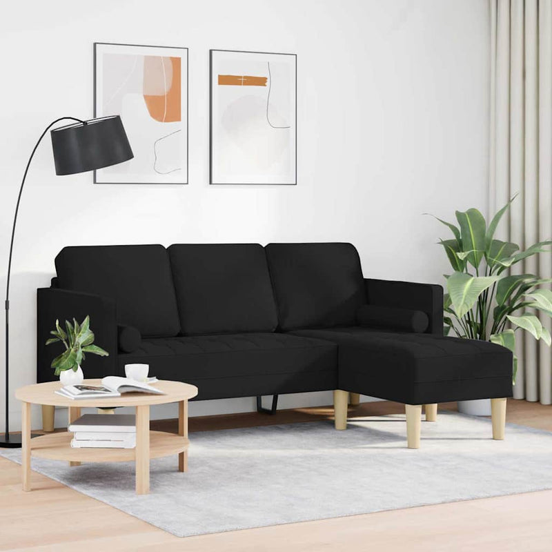Set de canapea Negru 173 x 131 x 67 cm Poliester