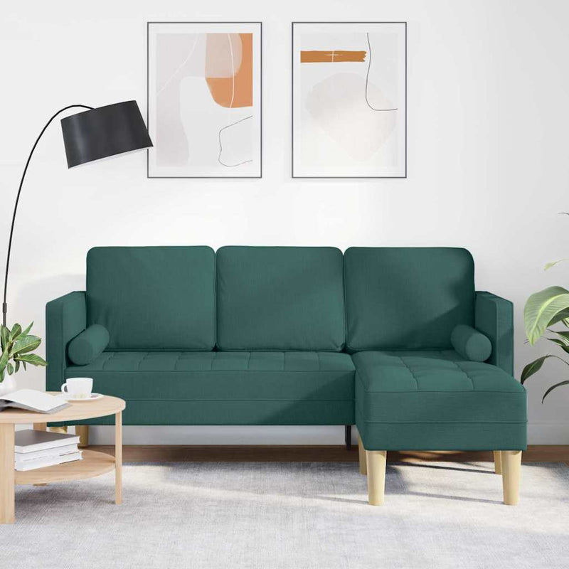 Set de canapea cu pernă Verde închis Poliester