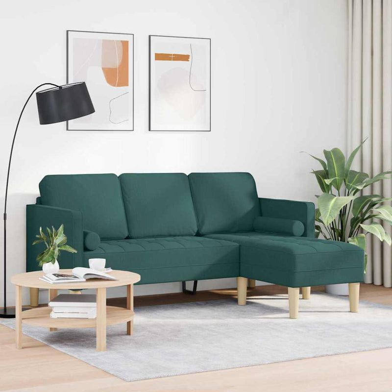 Set de canapea cu pernă Verde închis Poliester