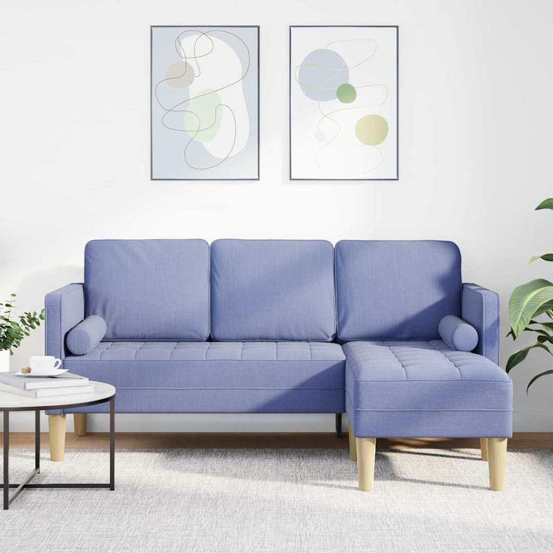Set de canapea cu pernă Albastru Jeans Poliester