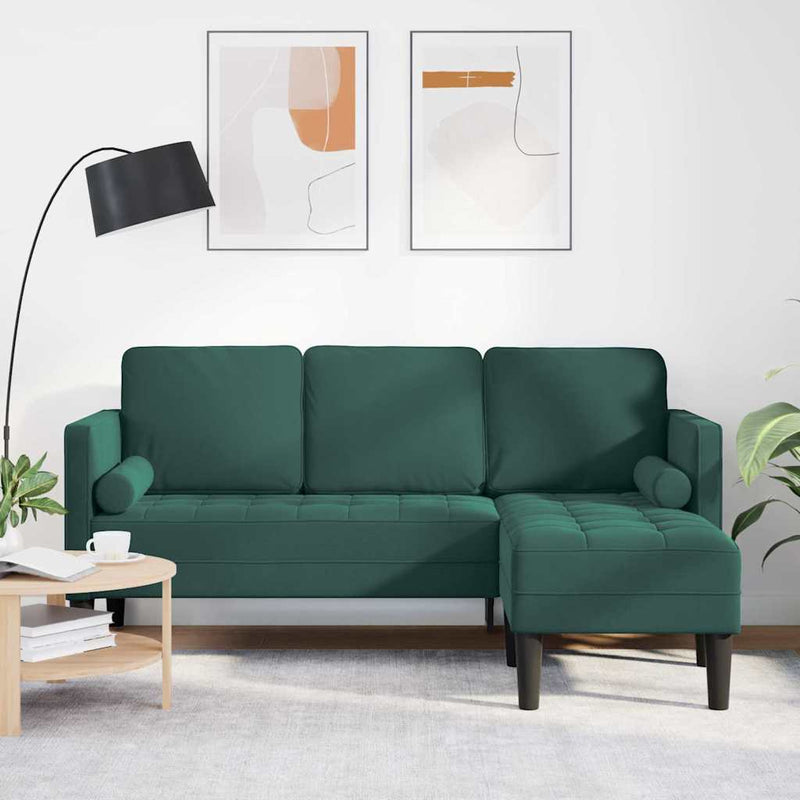 Set de canapea cu pernă Verde închis Poliester