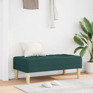 bancă cu pernă Verde închis 113 x 57 x 39 cm țesătură