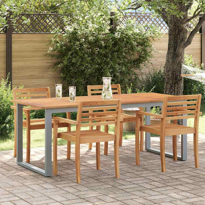 Masă de Grădină Gri 200 x 90 x 75 cm Lemn Solid de Acacia