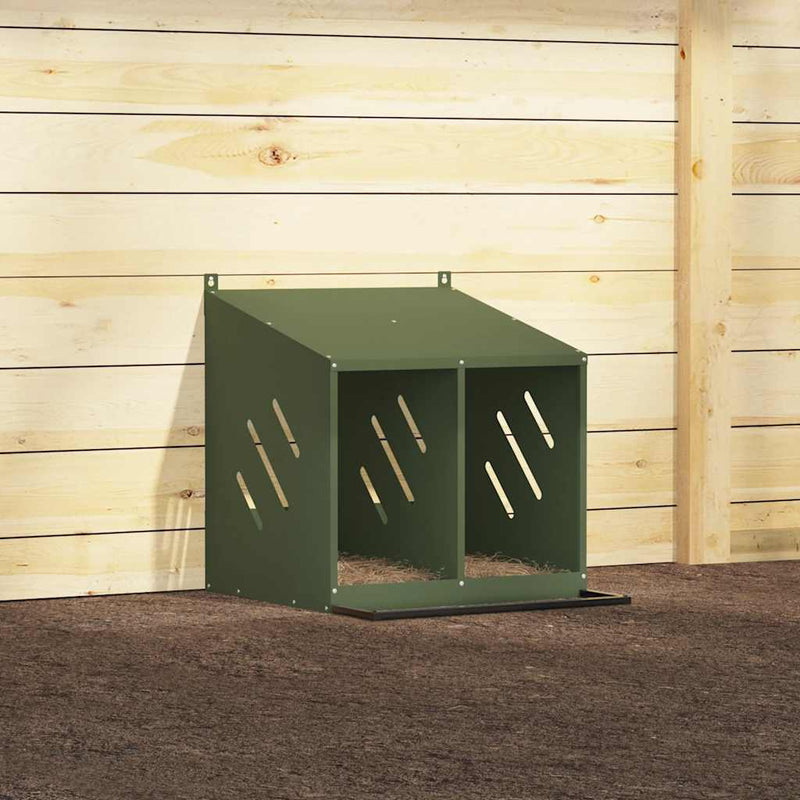 Cuibă pentru pui cu 2 compartimente, metal verde măsline
