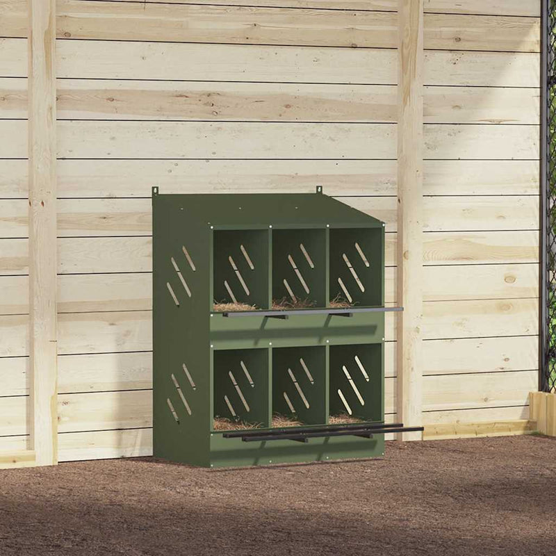 Cutie de pui cu 6 compartimente din metal verde măsline