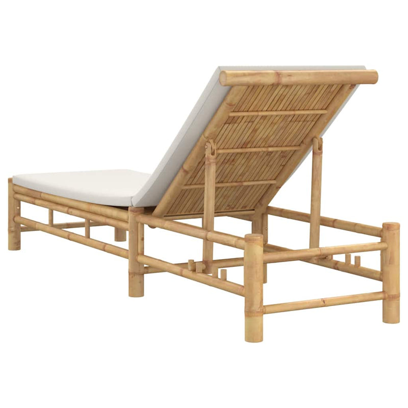 Sezlong cu perne 55x199x30 cm bambus