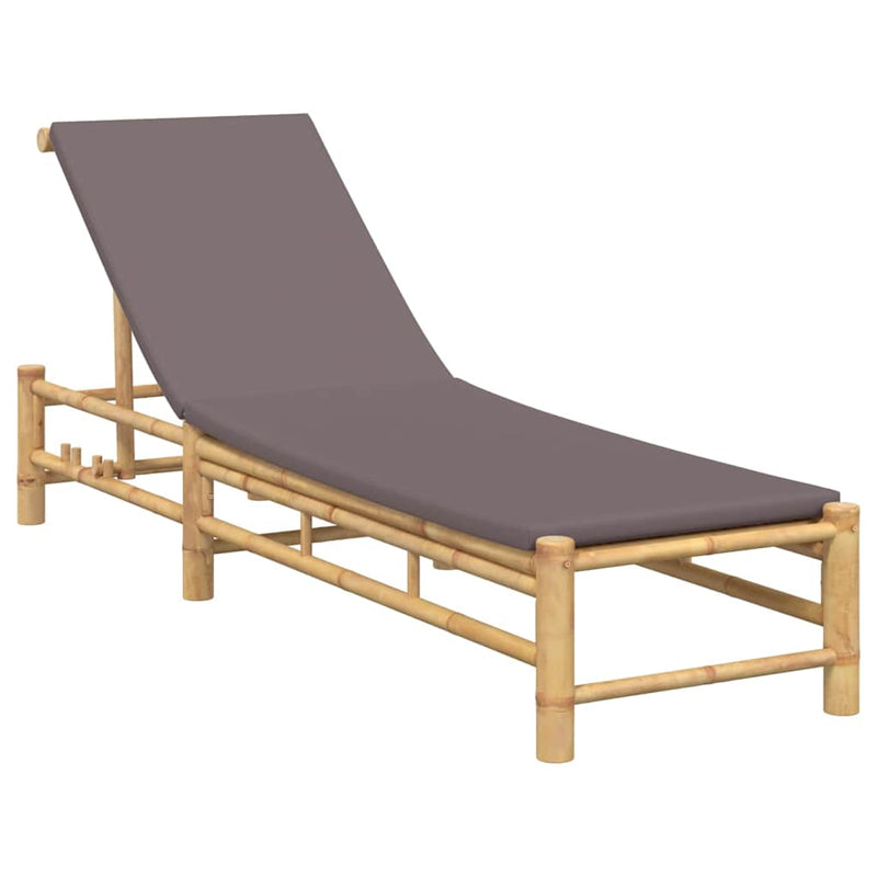 Sezlong cu perne 55x199x30 cm bambus