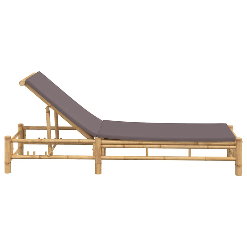 Sezlong cu perne 55x199x30 cm bambus