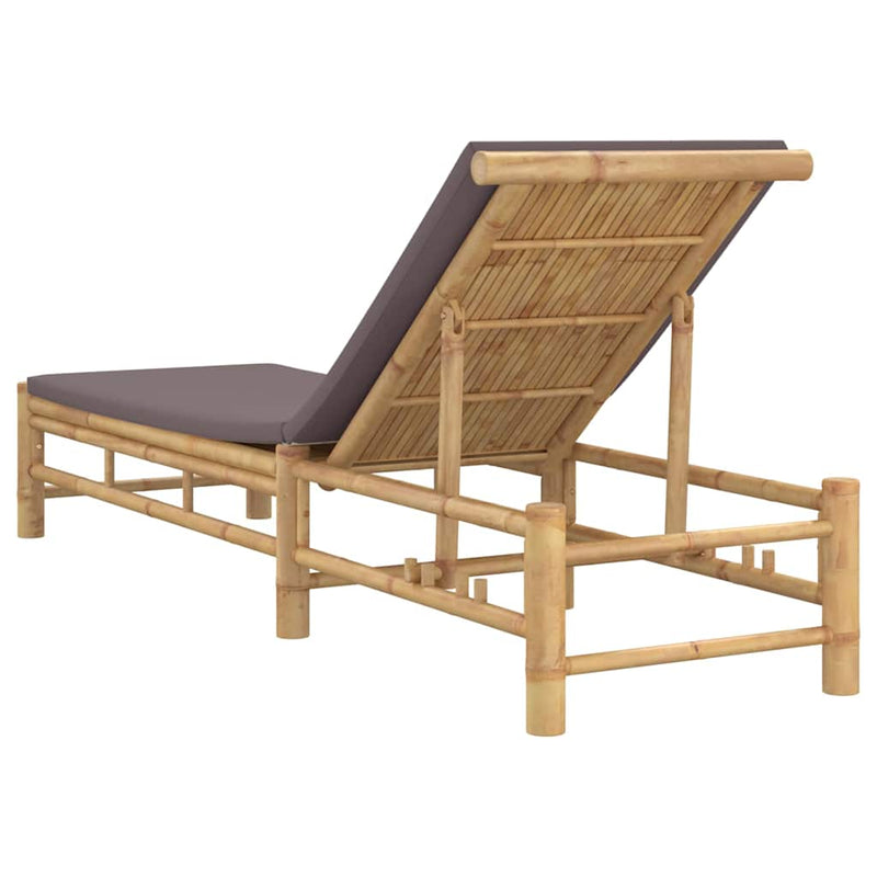 Sezlong cu perne 55x199x30 cm bambus