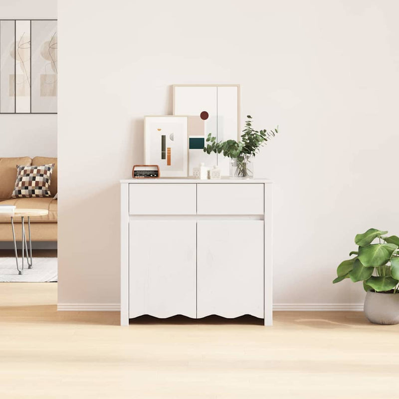 Bufet cu sertar Drammen Alb 79 x 43 x 75.5 cm Lemn masiv de pin